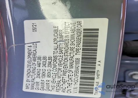 2021 Honda Accord Touring Hybrid z USA, uszkodzony, nr VIN 1HGCV3F95MA016508